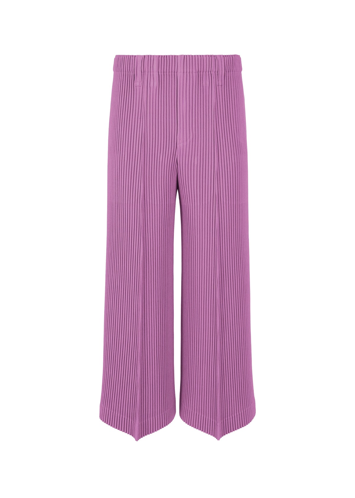 A product shot of the HOMME PLISSÉ ISSEY MIYAKE KERSEY PLEATS trousers in purple.