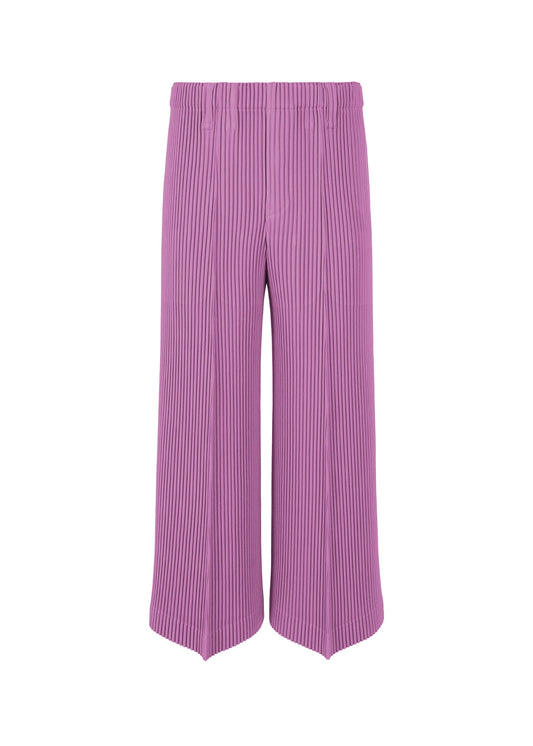 A product shot of the HOMME PLISSÉ ISSEY MIYAKE KERSEY PLEATS trousers in purple.