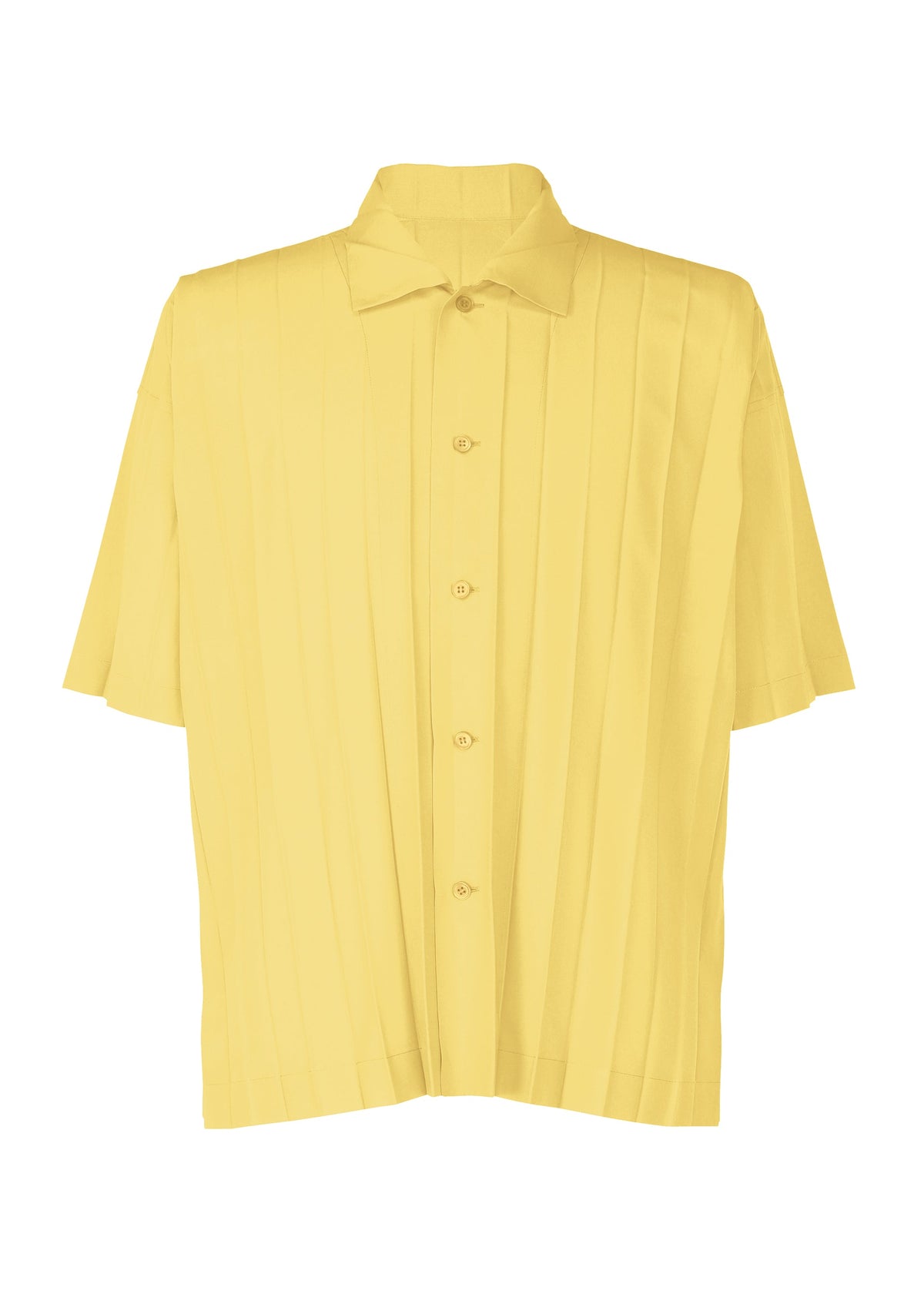 A product shot of the HOMME PLISSÉ ISSEY MIYAKE EDGE SHIRT shirt in yellow.