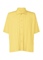 A product shot of the HOMME PLISSÉ ISSEY MIYAKE EDGE SHIRT shirt in yellow.