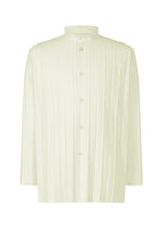 A product shot of the HOMME PLISSÉ ISSEY MIYAKE EDGE SHIRT shirt in white.