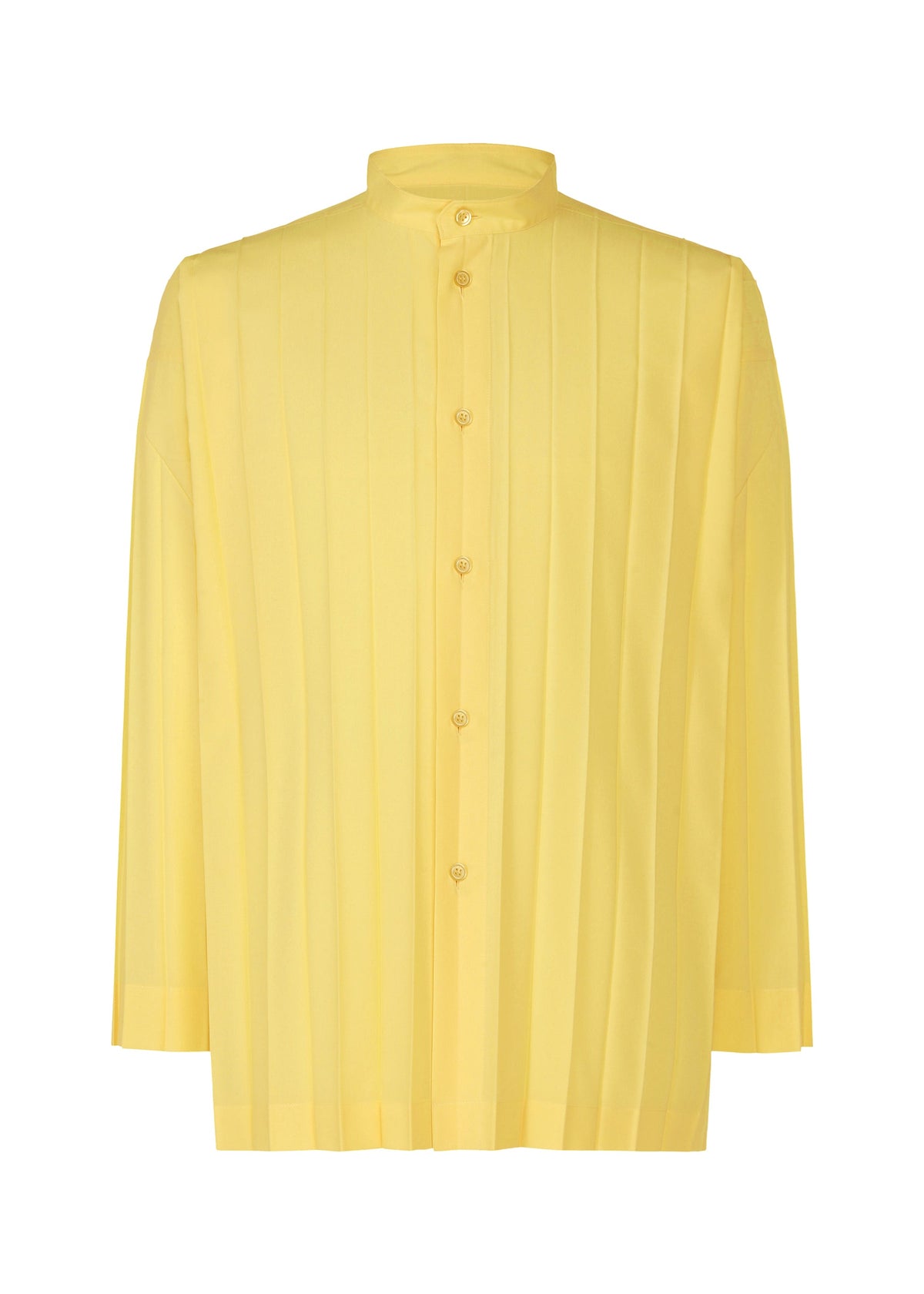 A product shot of the HOMME PLISSÉ ISSEY MIYAKE EDGE SHIRT shirt in yellow.