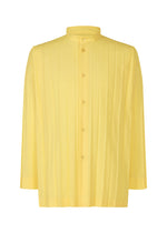 A product shot of the HOMME PLISSÉ ISSEY MIYAKE EDGE SHIRT shirt in yellow.