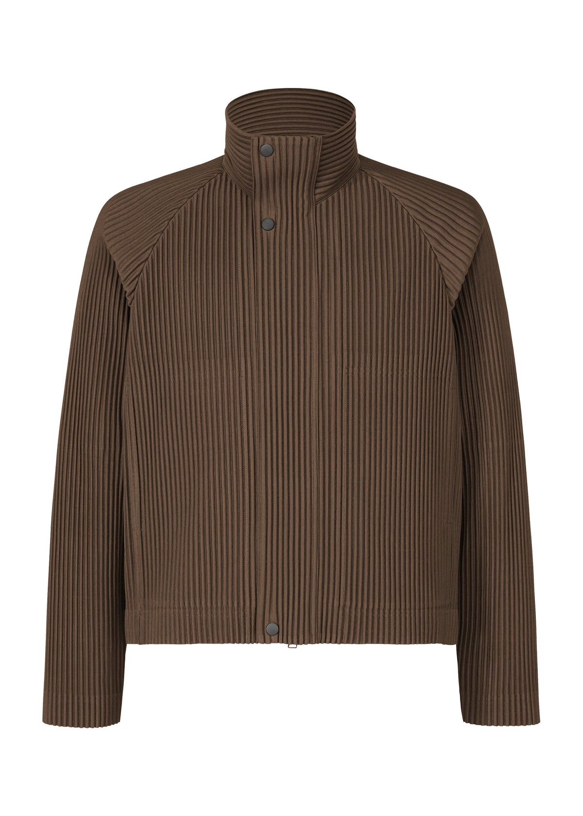 A product shot of the HOMME PLISSÉ ISSEY MIYAKE TAILORED PLEATS 1 jacket in shadow brown.