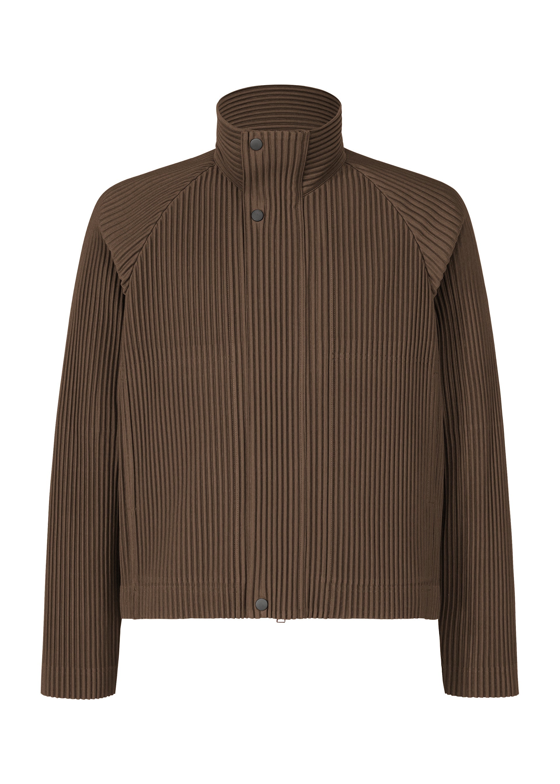 A product shot of the HOMME PLISSÉ ISSEY MIYAKE TAILORED PLEATS 1 jacket in shadow brown.