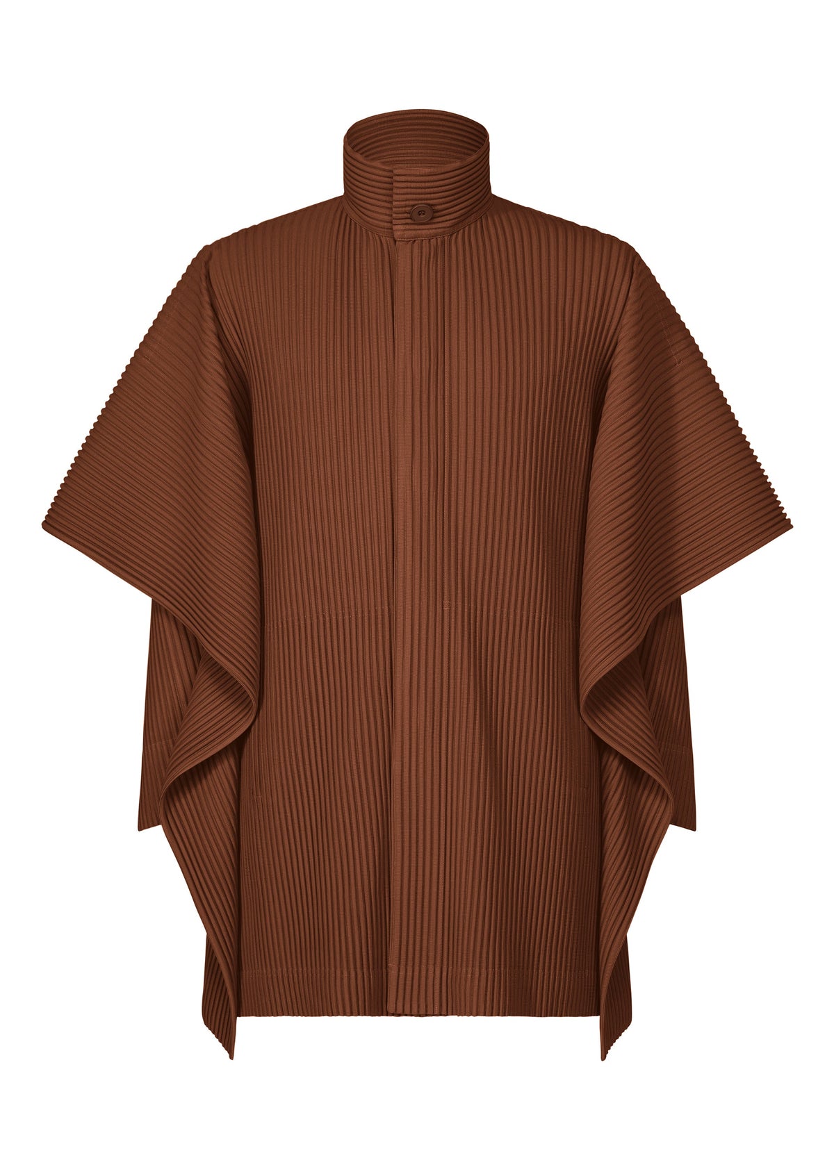 A product shot of the HOMME PLISSÉ ISSEY MIYAKE MOTION BLUR jacket in darkside brown.