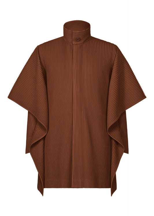 A product shot of the HOMME PLISSÉ ISSEY MIYAKE MOTION BLUR jacket in darkside brown.