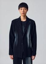 A model wears the HOMME PLISSÉ ISSEY MIYAKE IN THE SHADOW in-the-shadow-jacket-shadow-black.