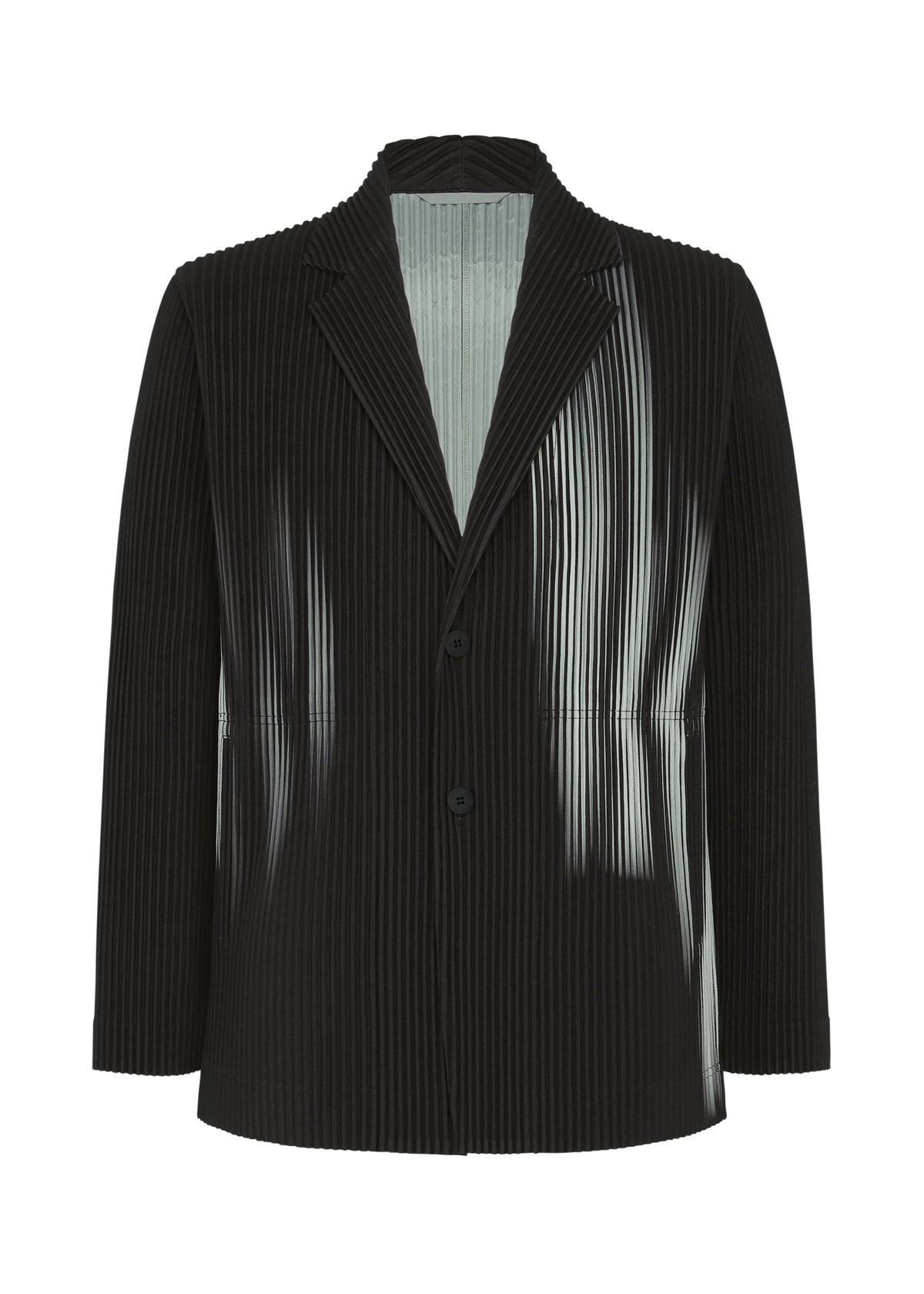 A product shot of the HOMME PLISSÉ ISSEY MIYAKE IN THE SHADOW jacket in shadow black.