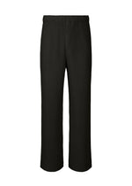 A product shot of the HOMME PLISSÉ ISSEY MIYAKE MONTHLY COLORS : JULY trousers in black.