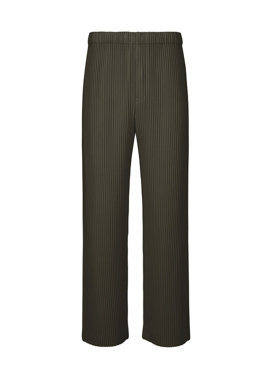 A product shot of the HOMME PLISSÉ ISSEY MIYAKE MONTHLY COLORS : JULY trousers in shade grayish brown.