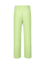 A detail shot of the HOMME PLISSÉ ISSEY MIYAKE MONTHLY COLORS : JULY trousers.
