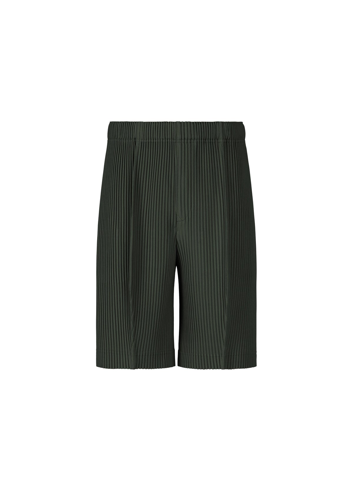 A product shot of the HOMME PLISSÉ ISSEY MIYAKE MONTHLY COLORS : AUGUST shorts in inky gray.