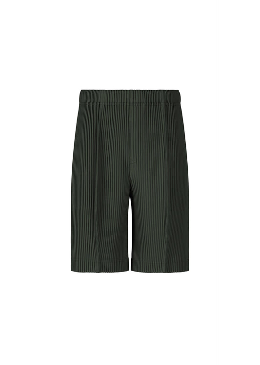 A product shot of the HOMME PLISSÉ ISSEY MIYAKE MONTHLY COLORS : AUGUST shorts in inky gray.