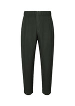 A product shot of the HOMME PLISSÉ ISSEY MIYAKE MONTHLY COLORS : AUGUST trousers in inky gray.