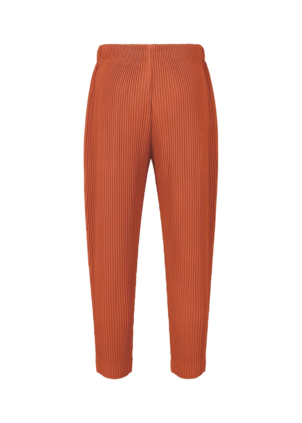 A detail shot of the HOMME PLISSÉ ISSEY MIYAKE MONTHLY COLORS : AUGUST trousers.