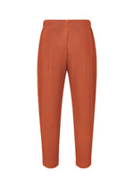 A detail shot of the HOMME PLISSÉ ISSEY MIYAKE MONTHLY COLORS : AUGUST trousers.