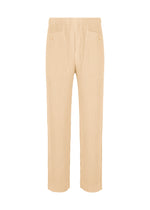 A product shot of the HOMME PLISSÉ ISSEY MIYAKE MONTHLY COLORS : OCTOBER trousers in glow cream.