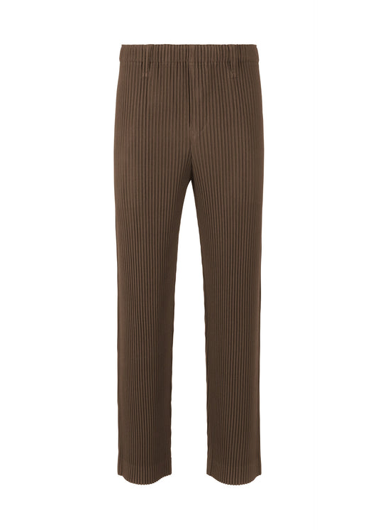 A product shot of the HOMME PLISSÉ ISSEY MIYAKE TAILORED PLEATS 1 trousers in shadow brown.