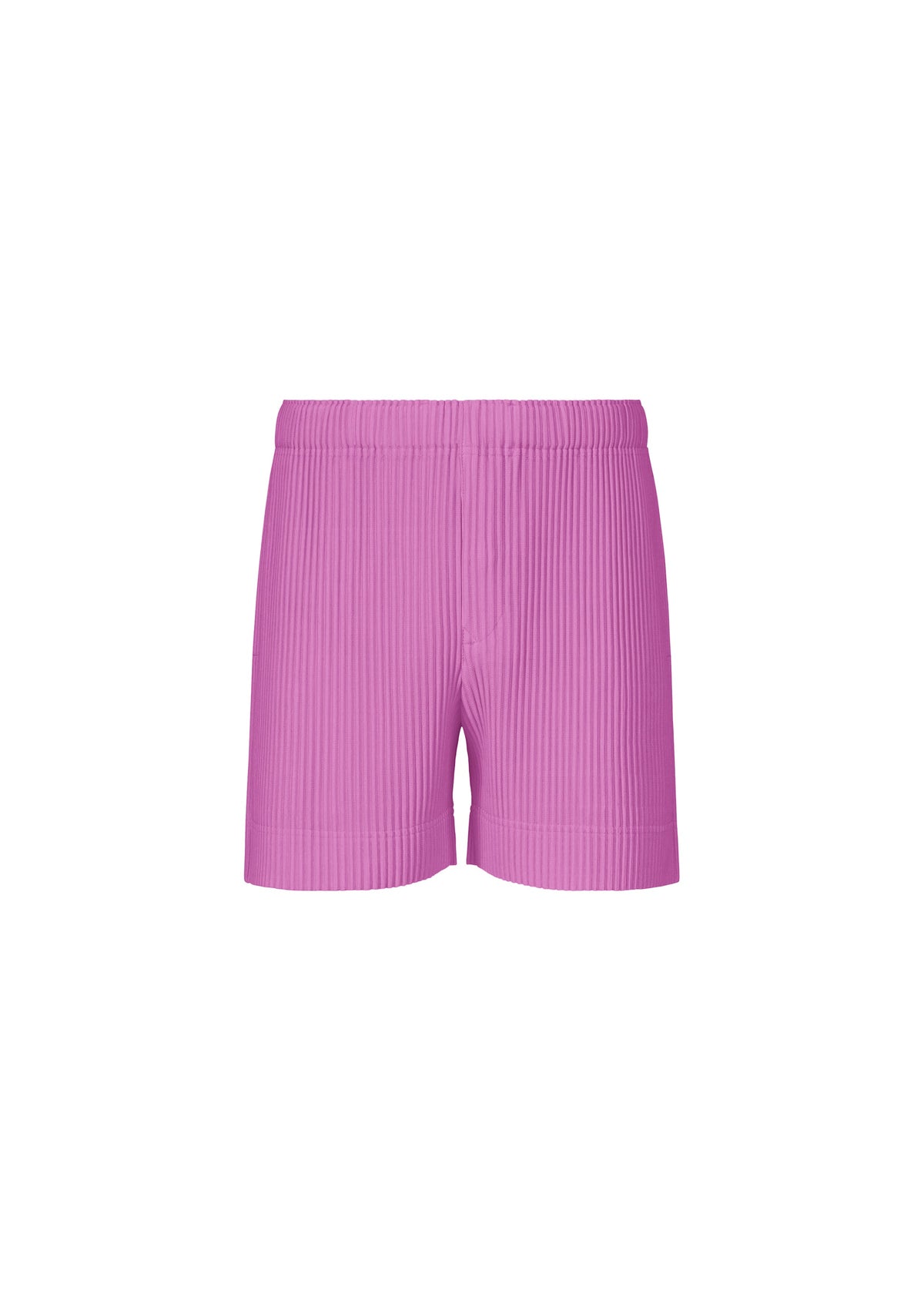 A product shot of the HOMME PLISSÉ ISSEY MIYAKE COLOR PLEATS 1 shorts in shine purple.
