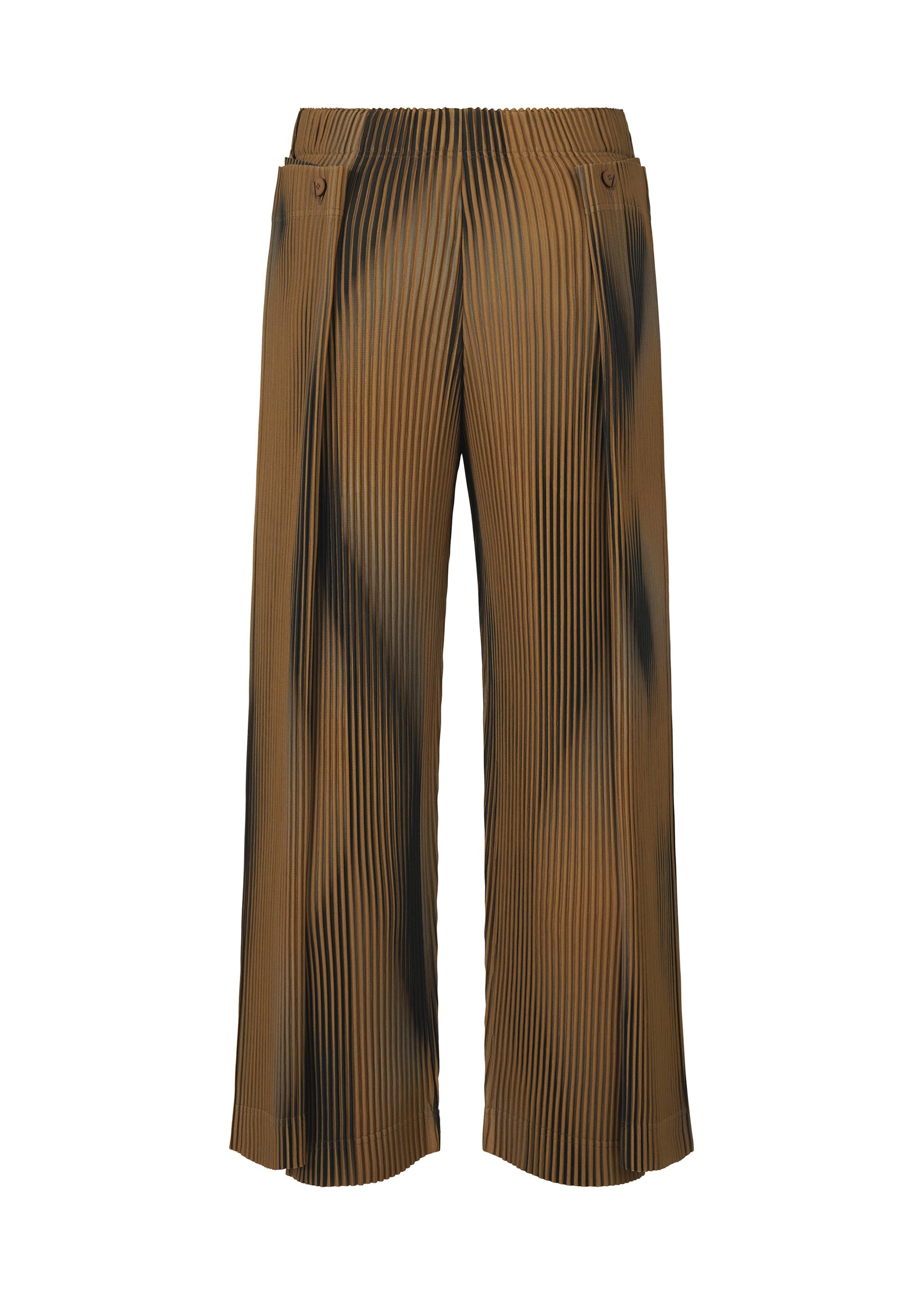 A detail shot of the HOMME PLISSÉ ISSEY MIYAKE BLEND OF LIGHTS trousers.