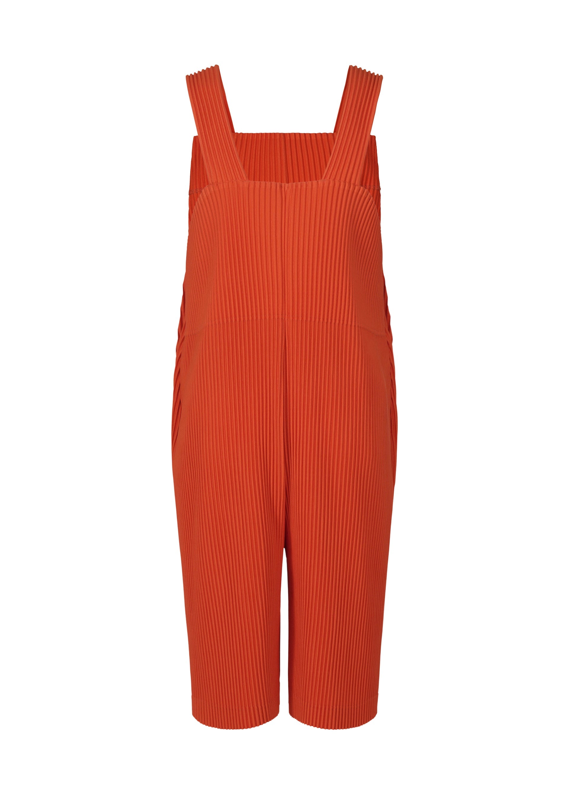 A detail shot of the HOMME PLISSÉ ISSEY MIYAKE PLEATS BOTTOMS 1 jumpsuit.