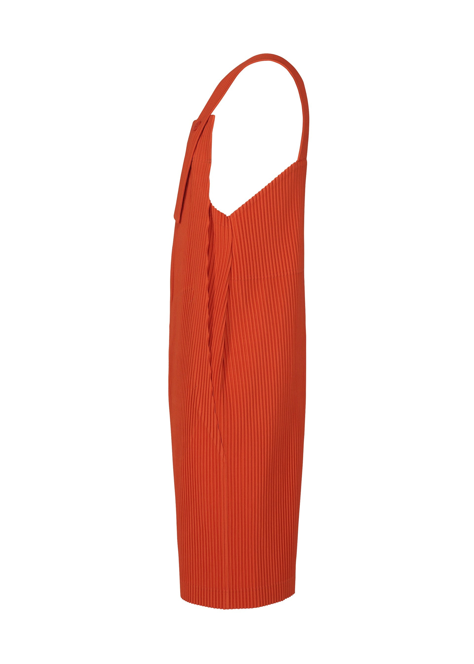 A detail shot of the HOMME PLISSÉ ISSEY MIYAKE PLEATS BOTTOMS 1 jumpsuit.