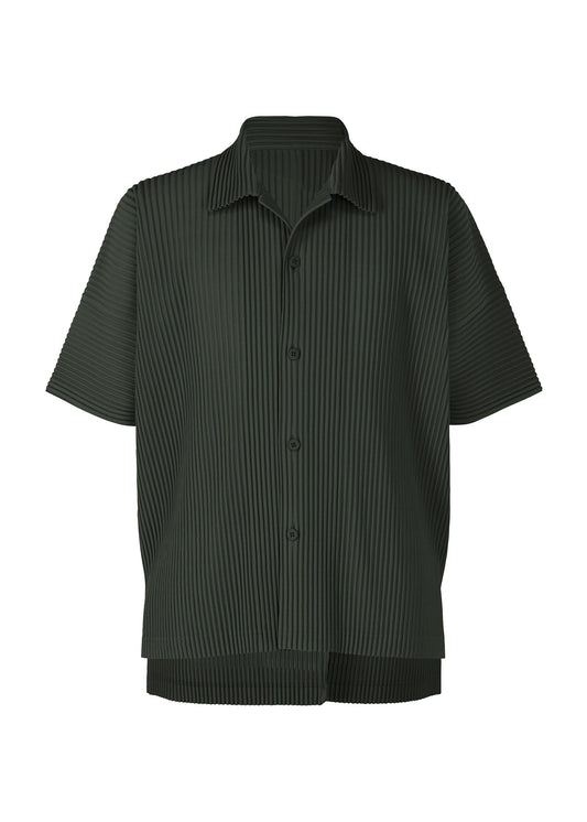 A product shot of the HOMME PLISSÉ ISSEY MIYAKE MONTHLY COLORS : AUGUST shirt in inky gray.