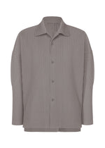 A product shot of the HOMME PLISSÉ ISSEY MIYAKE MONTHLY COLORS : OCTOBER shirt in dim gray.