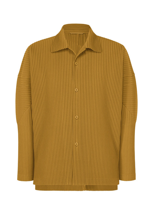 A product shot of the HOMME PLISSÉ ISSEY MIYAKE MONTHLY COLORS : OCTOBER shirt in shade dandelion.
