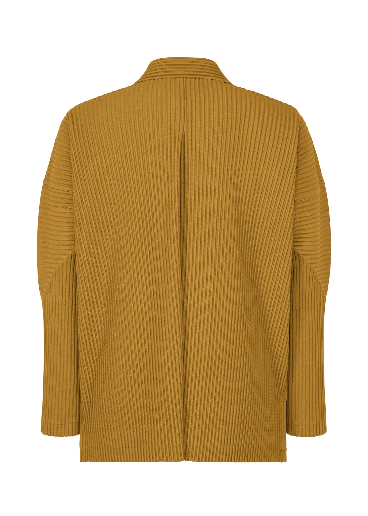 A detail shot of the HOMME PLISSÉ ISSEY MIYAKE MONTHLY COLORS : OCTOBER shirt.