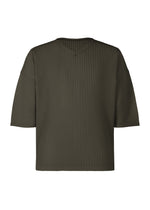 A product shot of the HOMME PLISSÉ ISSEY MIYAKE MONTHLY COLORS : JULY top in shade grayish brown.
