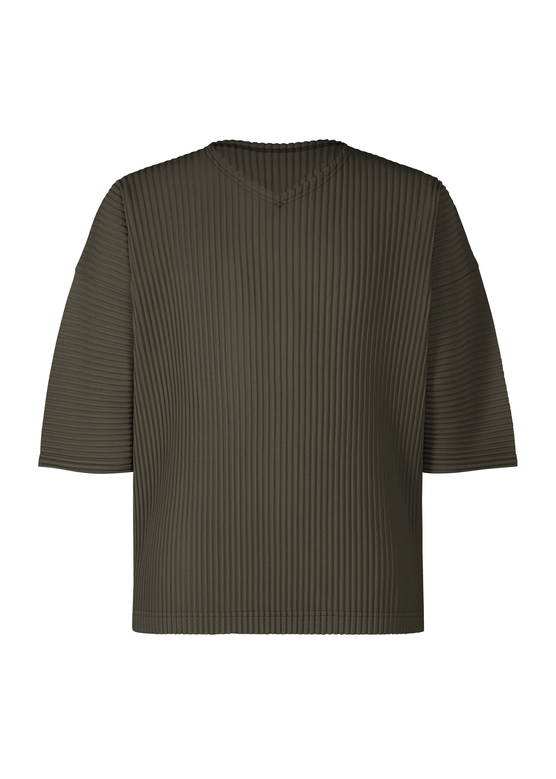 A product shot of the HOMME PLISSÉ ISSEY MIYAKE MONTHLY COLORS : JULY top in shade grayish brown.
