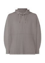 A product shot of the HOMME PLISSÉ ISSEY MIYAKE MONTHLY COLORS : OCTOBER top in dim gray.