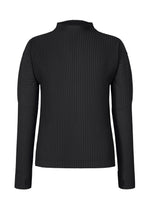 A product shot of the HOMME PLISSÉ ISSEY MIYAKE MONTHLY COLORS : OCTOBER top in black.