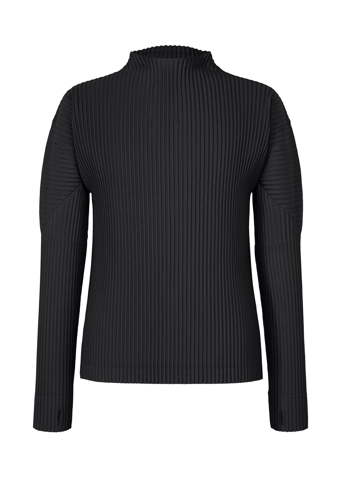A product shot of the HOMME PLISSÉ ISSEY MIYAKE MONTHLY COLORS : OCTOBER top in black.