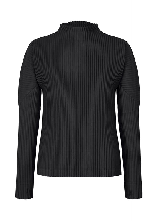 A product shot of the HOMME PLISSÉ ISSEY MIYAKE MONTHLY COLORS : OCTOBER top in black.
