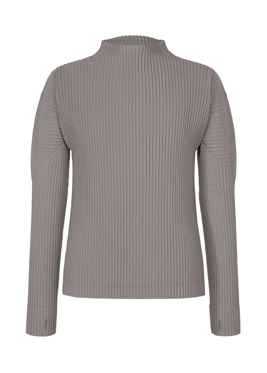 A product shot of the HOMME PLISSÉ ISSEY MIYAKE MONTHLY COLORS : OCTOBER top in dim gray.