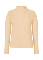A product shot of the HOMME PLISSÉ ISSEY MIYAKE MONTHLY COLORS : OCTOBER top in glow cream.