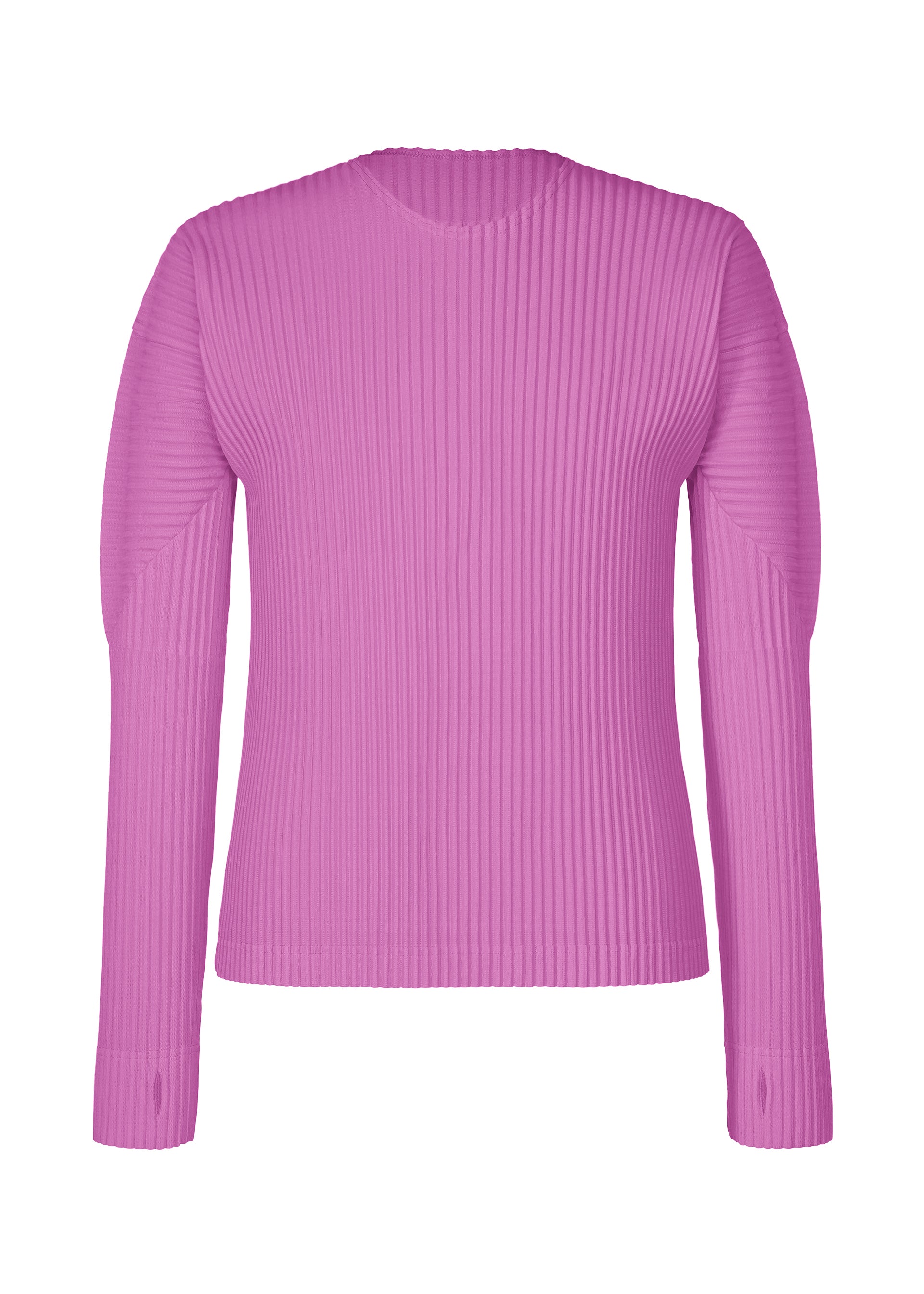 A product shot of the HOMME PLISSÉ ISSEY MIYAKE COLOR PLEATS 1 top in shine purple.