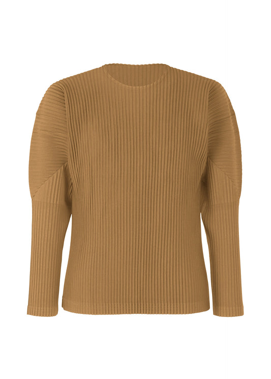 A product shot of the HOMME PLISSÉ ISSEY MIYAKE COLOR PLEATS 2 top in shade brown.