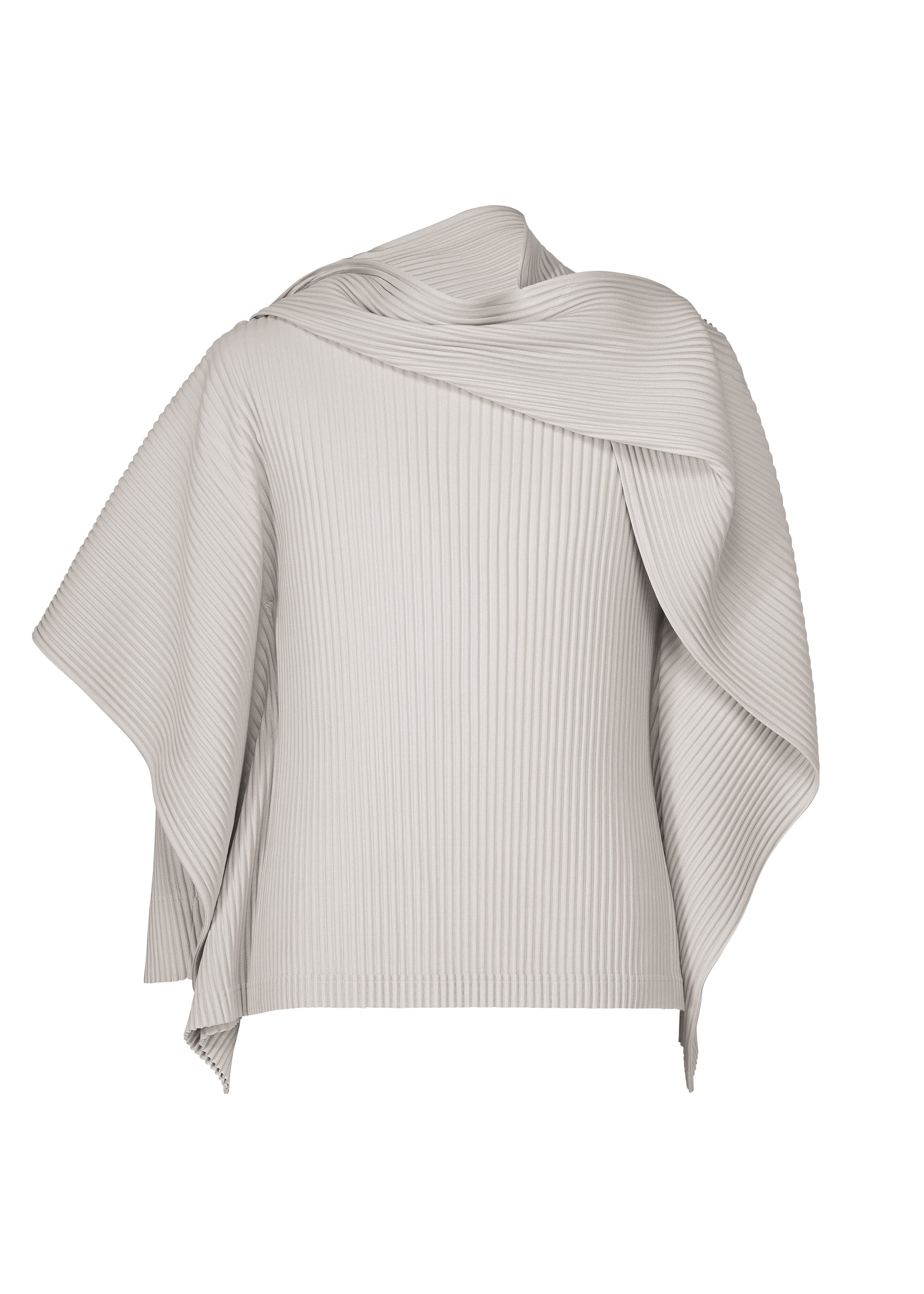 A product shot of the HOMME PLISSÉ ISSEY MIYAKE MOTION BLUR top in ray gray.