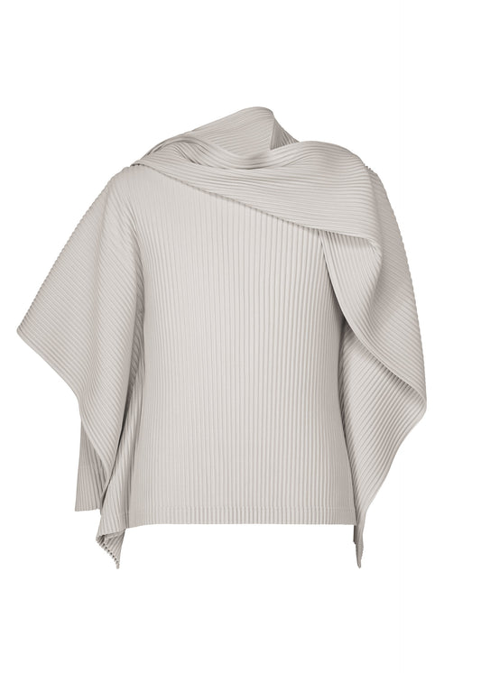A product shot of the HOMME PLISSÉ ISSEY MIYAKE MOTION BLUR top in ray gray.