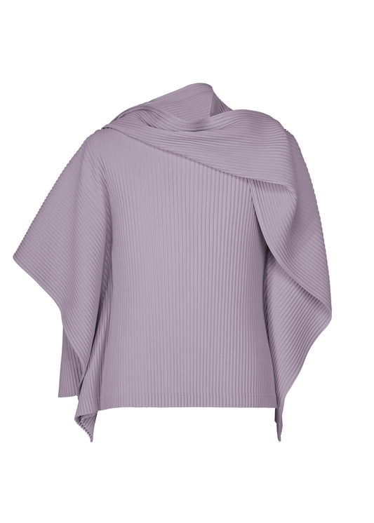 A product shot of the HOMME PLISSÉ ISSEY MIYAKE MOTION BLUR top in gloom purple.