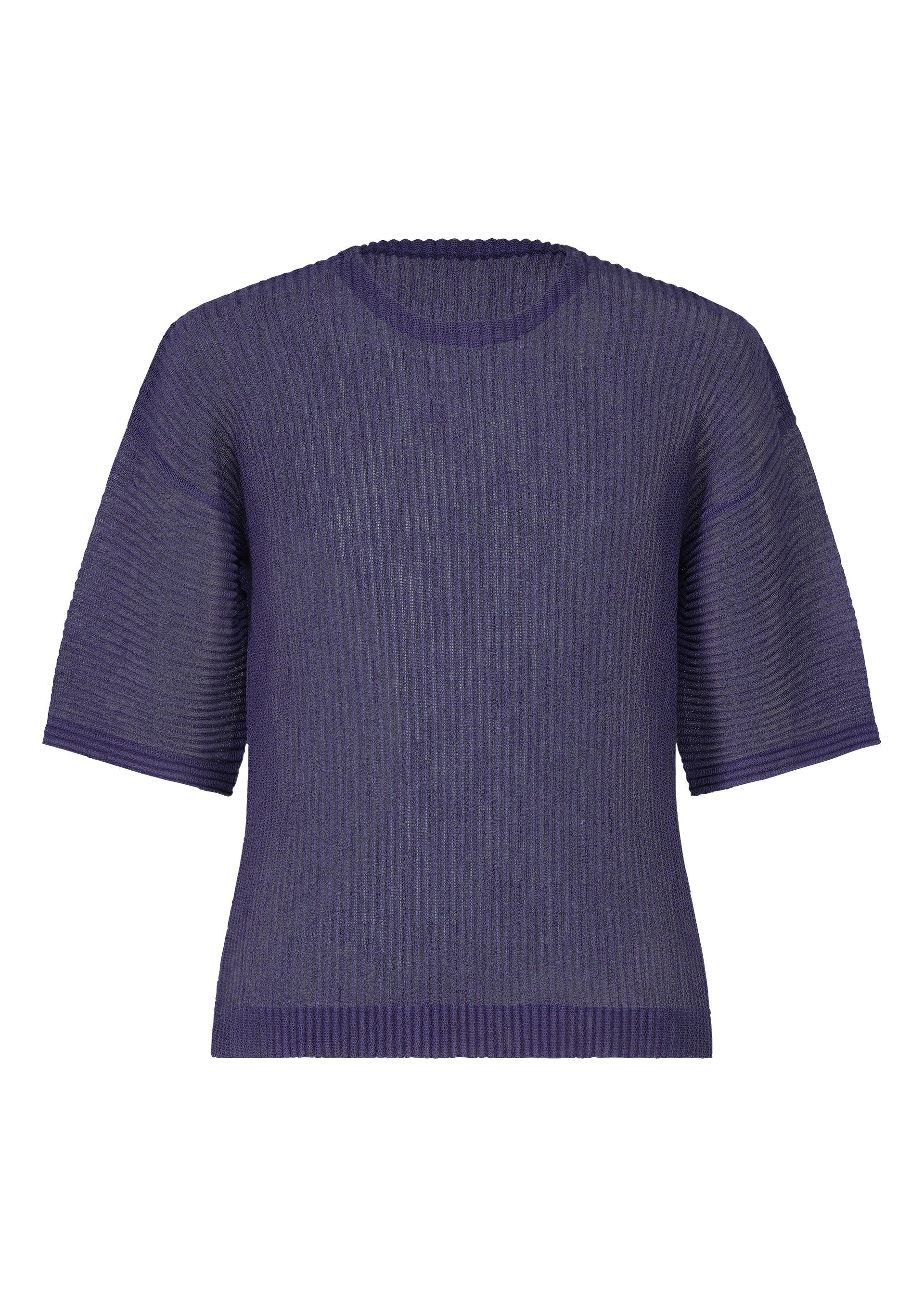 A product shot of the HOMME PLISSÉ ISSEY MIYAKE RUSTIC MESH top in blue.