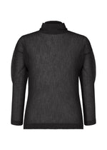 A product shot of the HOMME PLISSÉ ISSEY MIYAKE RUSTIC MESH top in black.