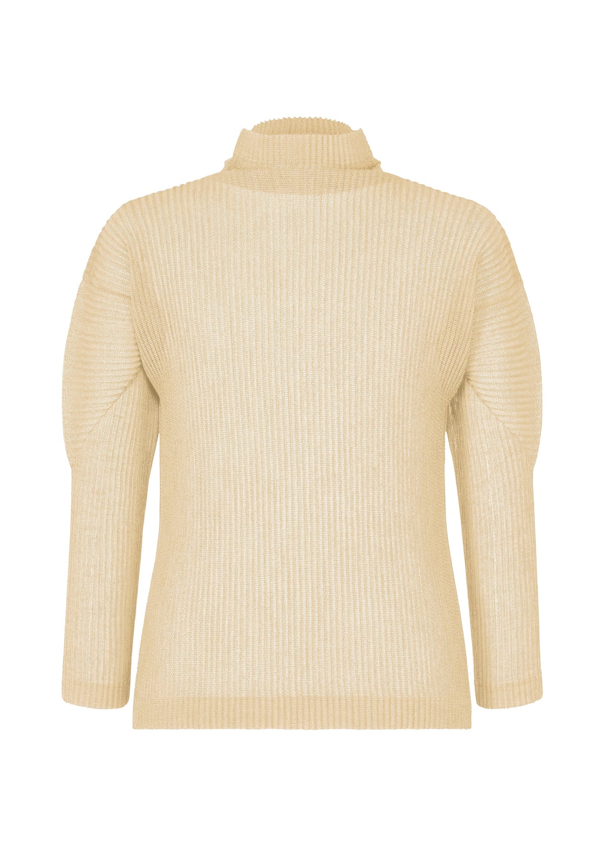 A product shot of the HOMME PLISSÉ ISSEY MIYAKE RUSTIC MESH top in ivory.