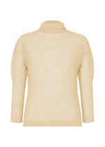 A product shot of the HOMME PLISSÉ ISSEY MIYAKE RUSTIC MESH top in ivory.