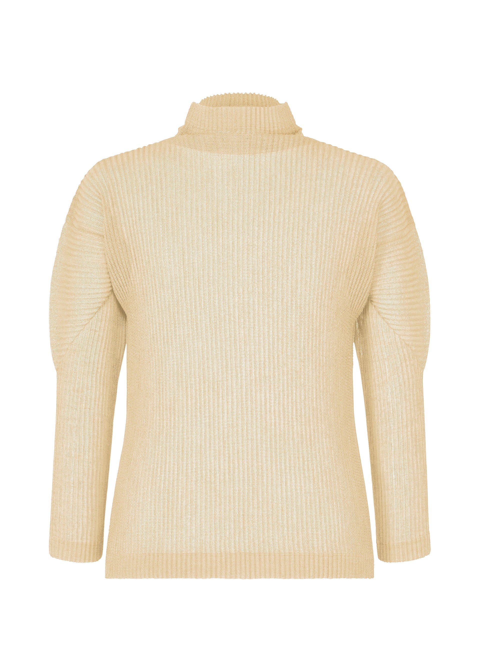A product shot of the HOMME PLISSÉ ISSEY MIYAKE RUSTIC MESH top in ivory.