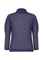A product shot of the HOMME PLISSÉ ISSEY MIYAKE RUSTIC MESH top in blue.